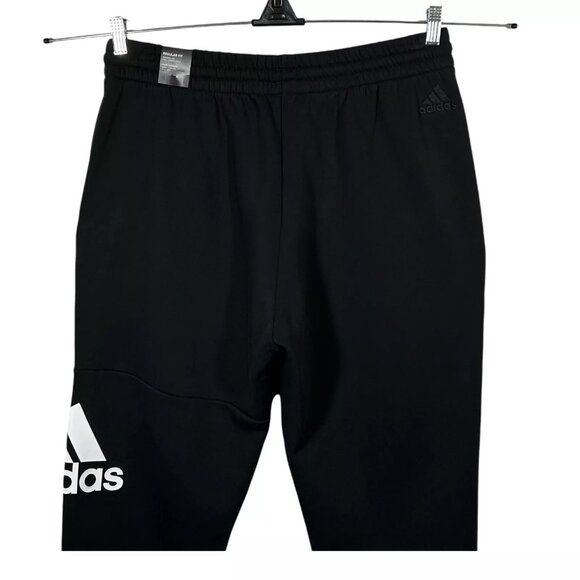 Adidas Men's Fleece Sweat Pants Size 2XL Tall (39X36) Black/White Tapered Leg - Picture 5 of 13